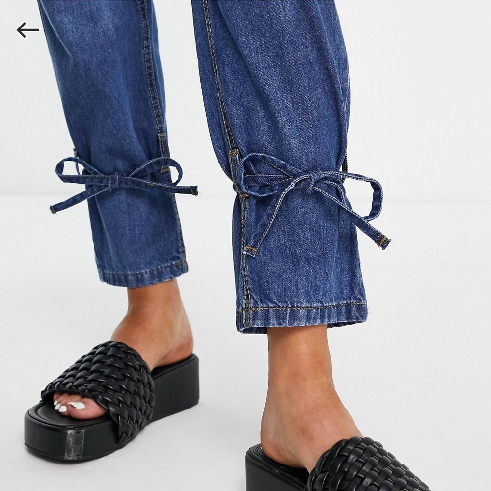 Parisian Boyfriend Jeans with Tie Cuff - Picture 4 of 6
